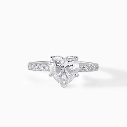 Heart Shaped Diamond Ring | Heart Engagement Ring | Dainty Promise Silver Ring | Romantic Gift for Her | Minimalist Bridal Ring