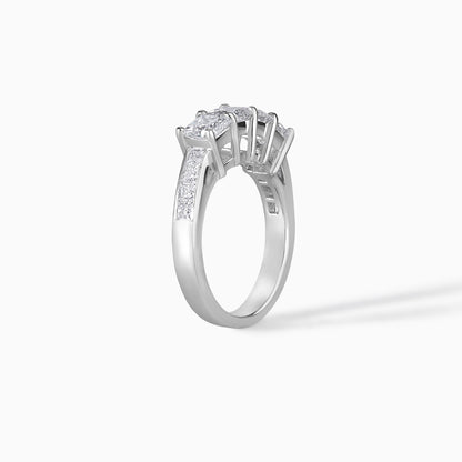 Sterling Silver Princess Cut Moissanite Eternity Band – Engagement Ring