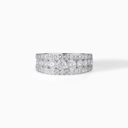 Sterling Silver Moissanite Eternity Band: Diamond Alternative Wedding Ring