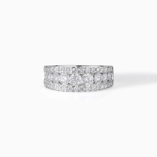Sterling Silver Moissanite Eternity Band: Diamond Alternative Wedding Ring