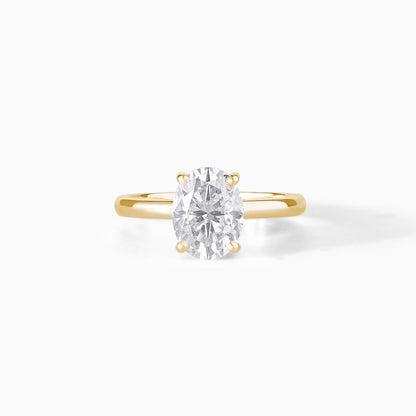 Oval Moissanite Ring in Sterling Silver - Elegant Engagement Ring and Alternative Anniversary Gift Idea.