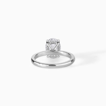 Oval Moissanite Ring in Sterling Silver - Elegant Engagement Ring and Alternative Anniversary Gift Idea.