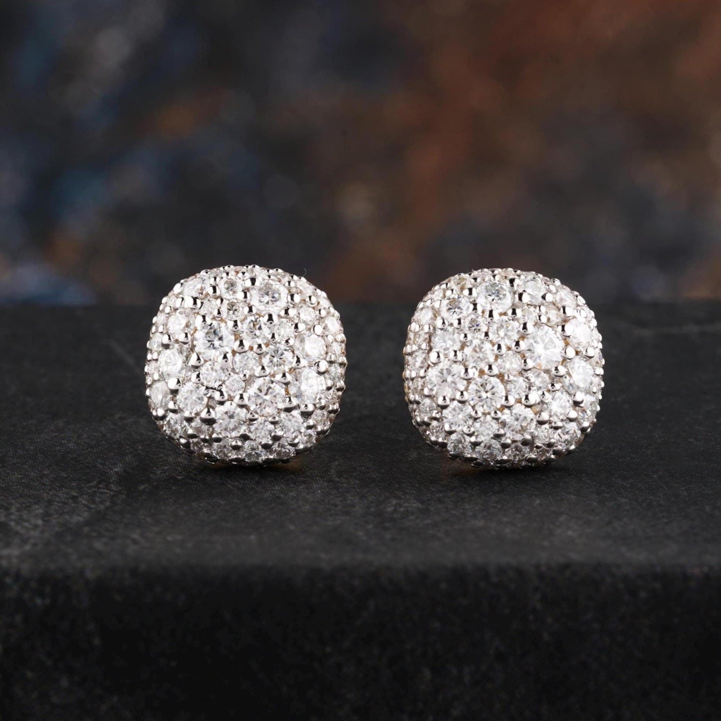 14K Yellow Gold Moissanite Stud Earring Screw Back