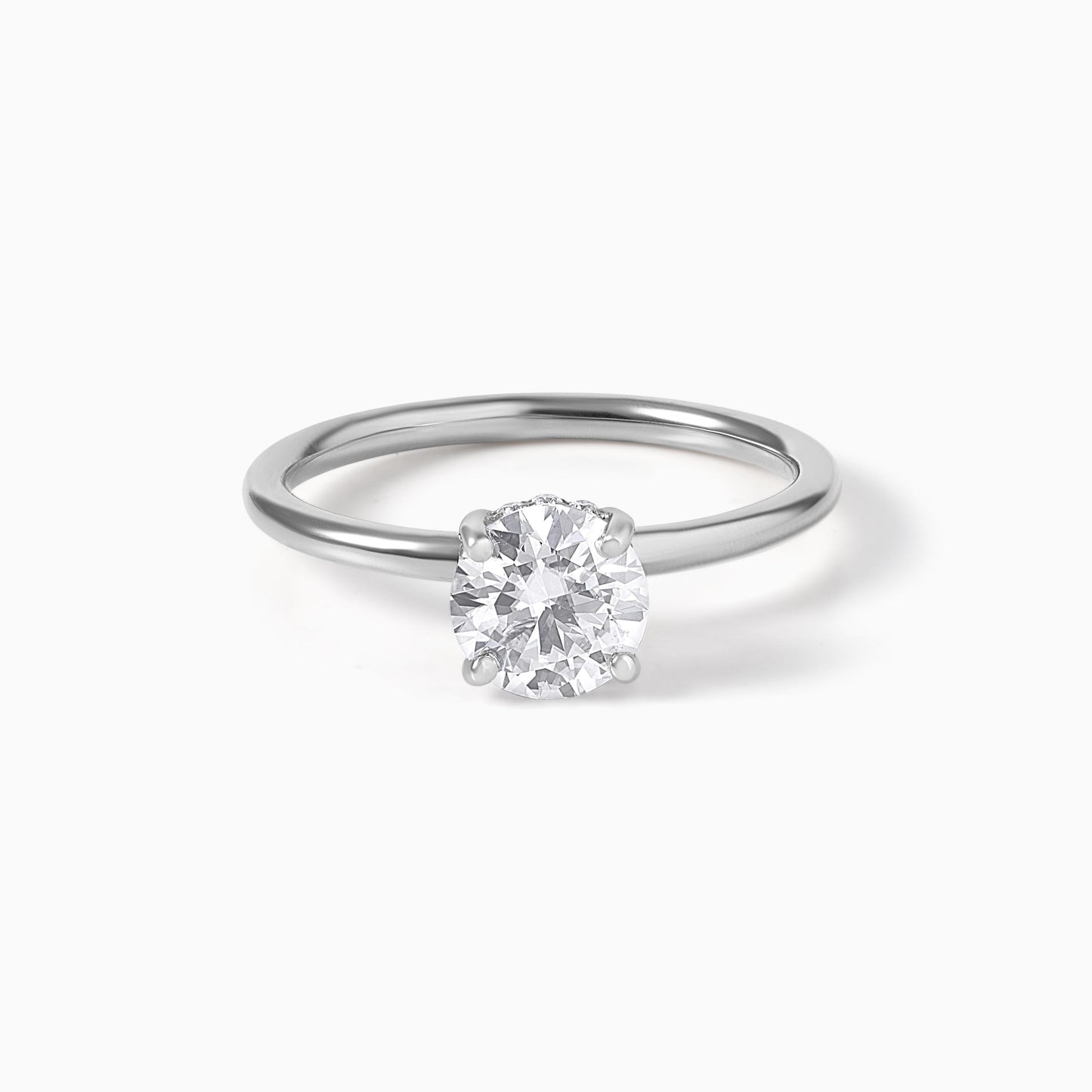 Moissanite Engagement Ring Sterling Silver Round Cut Stone Diamond Alternative Bridal Jewelry Wedding Band Anniversary Gift Elegant Design