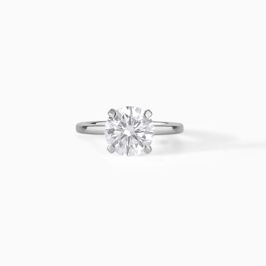 Lab-grown Diamond Solitaire Ring Solid Gold Engagement Round Cut Bridal Jewelry (2.00CT)