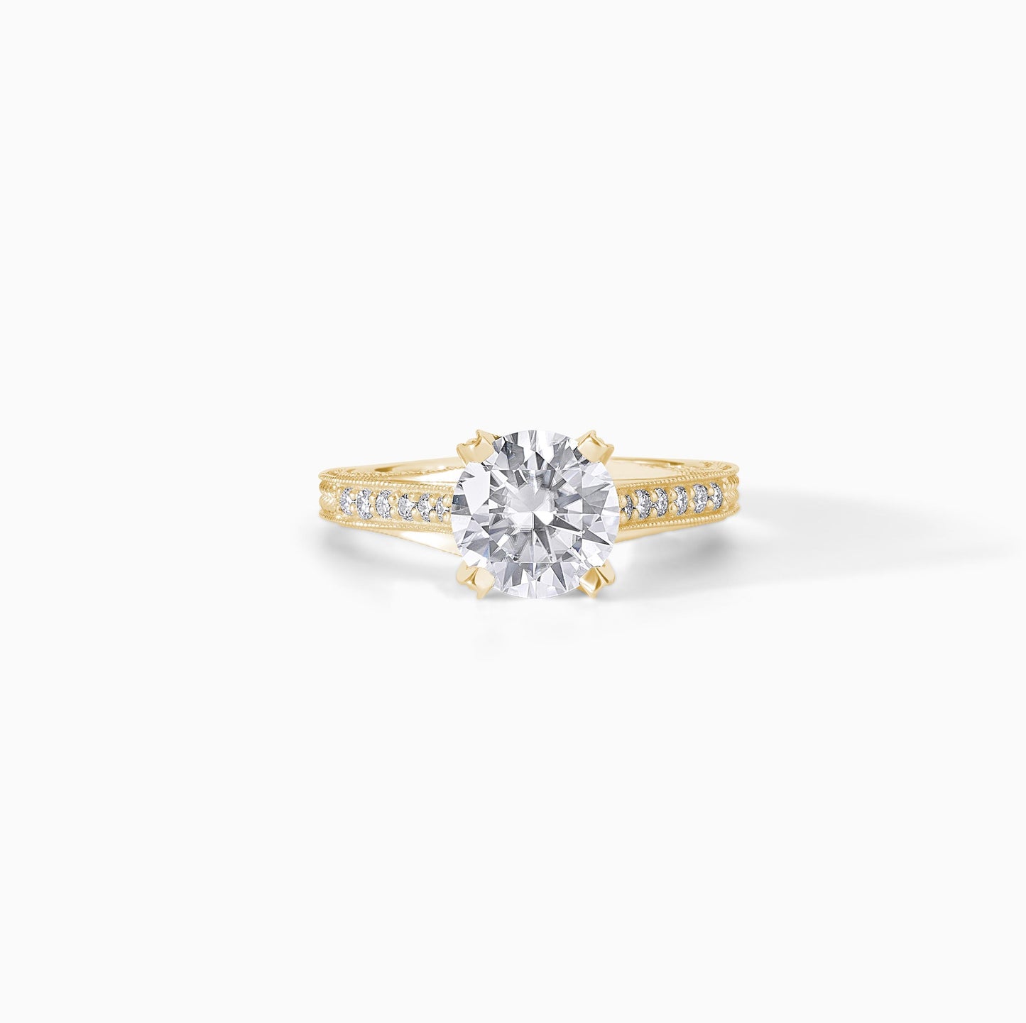 Moissanite Engagement Ring Sterling Silver Band Cathedral Wedding Jewelry Round Bridal Solitaire Women Promise Anniversary Gift Proposal Six