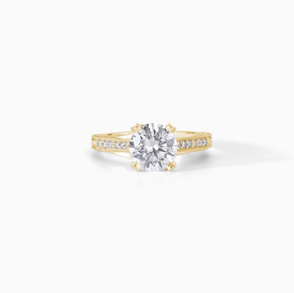 Moissanite Engagement Ring Sterling Silver Band Cathedral Wedding Jewelry Round Bridal Solitaire Women Promise Anniversary Gift Proposal Six