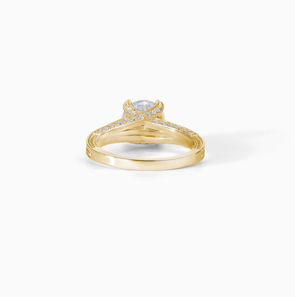 Moissanite Engagement Ring Sterling Silver Band Cathedral Wedding Jewelry Round Bridal Solitaire Women Promise Anniversary Gift Proposal Six