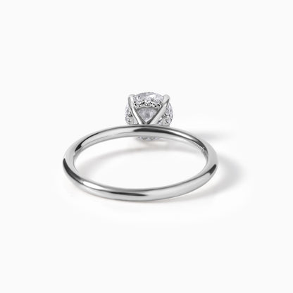Moissanite Engagement Ring Sterling Silver Round Cut Stone Diamond Alternative Bridal Jewelry Wedding Band Anniversary Gift Elegant Design