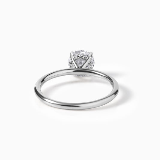 Moissanite Engagement Ring Sterling Silver Round Cut Stone Diamond Alternative Bridal Jewelry Wedding Band Anniversary Gift Elegant Design