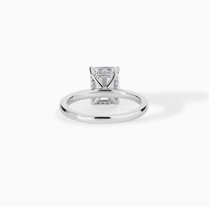 Radiant Cut Moissanite Engagement Ring, Dainty Solitaire Band, Minimalist Bridal Promise Ring