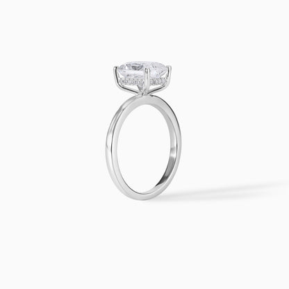 Radiant Cut Moissanite Engagement Ring, Dainty Solitaire Band, Minimalist Bridal Promise Ring
