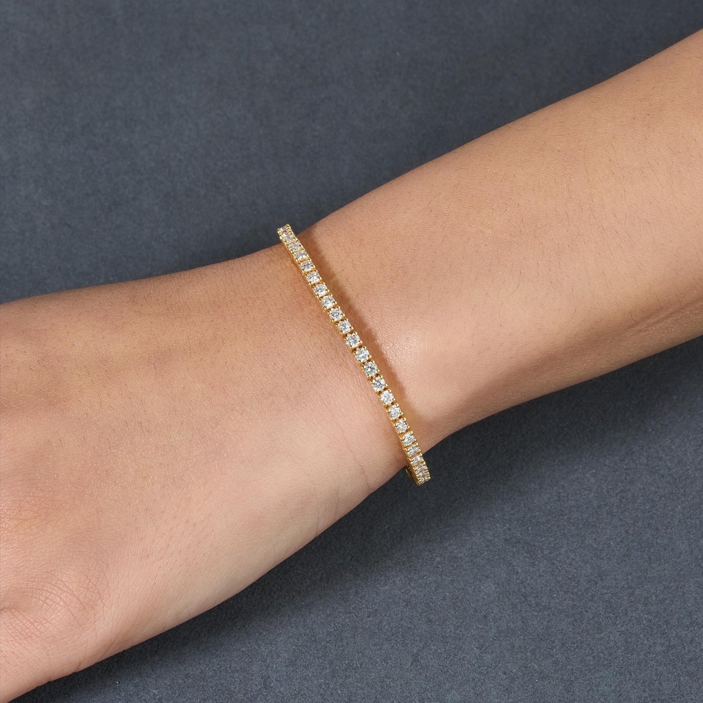 Dainty Gold Tennis Bracelet, Minimalist Diamond Bracelet, Thin Stacking Bracelet, Everyday Jewelry, Bridesmaid Gift, Elegant Wrist Bracelet