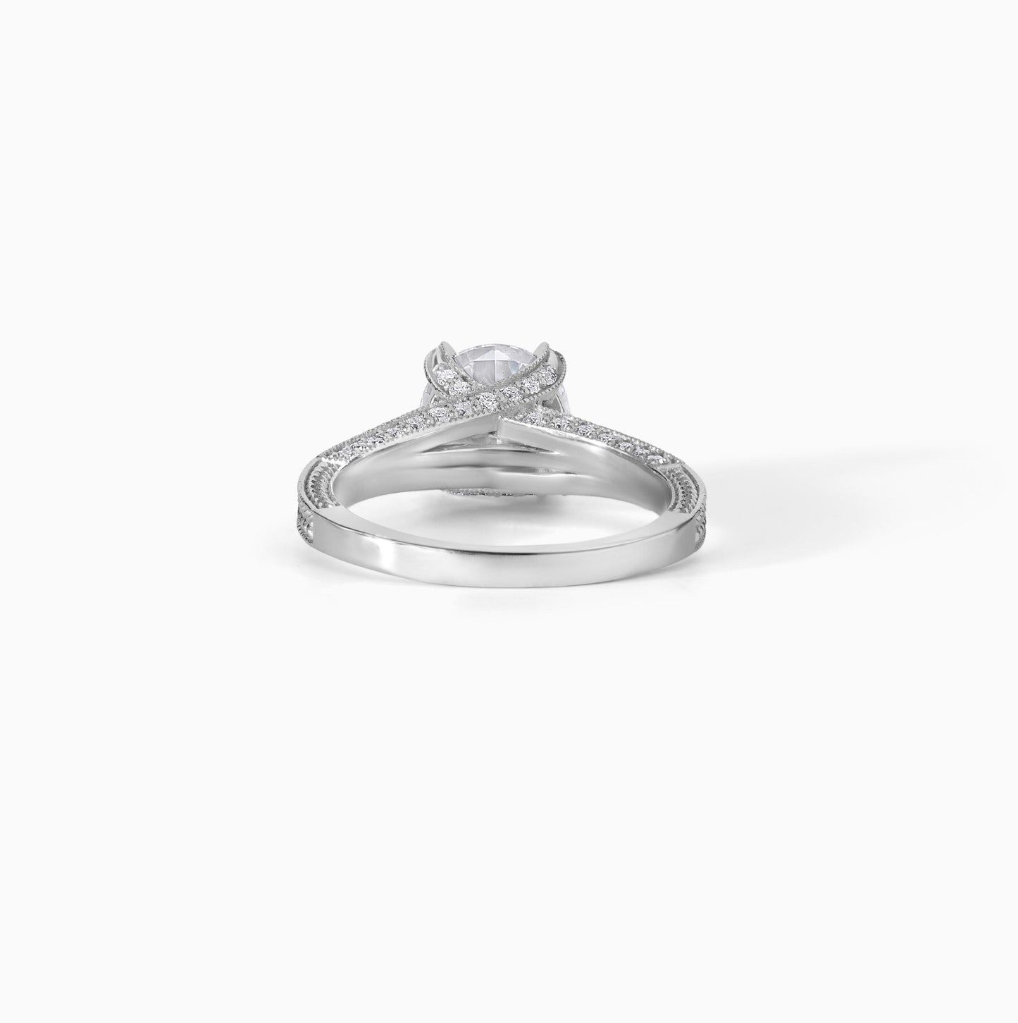 Moissanite Engagement Ring Sterling Silver Band Cathedral Wedding Jewelry Round Bridal Solitaire Women Promise Anniversary Gift Proposal Six