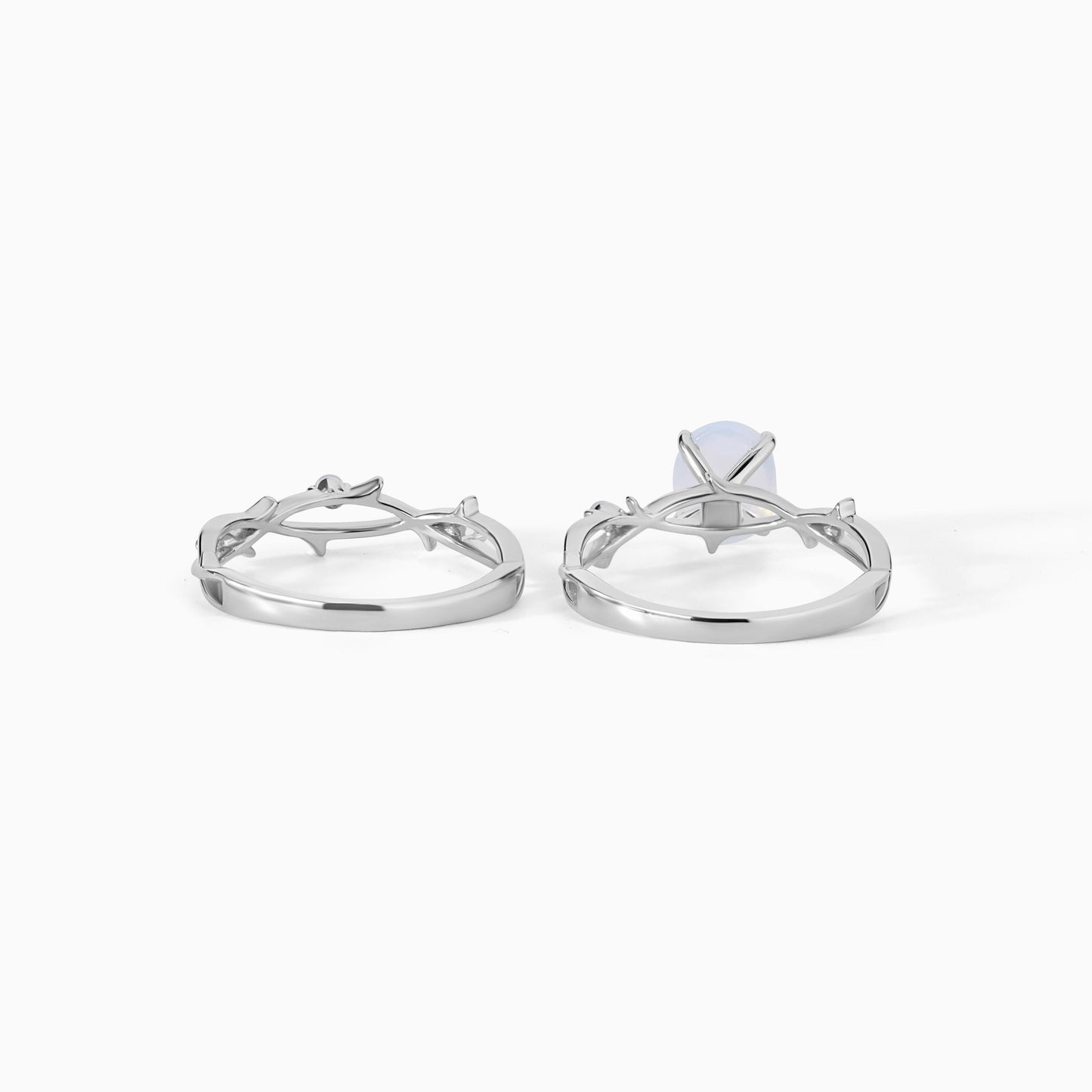 Moonstone Engagement Ring Set