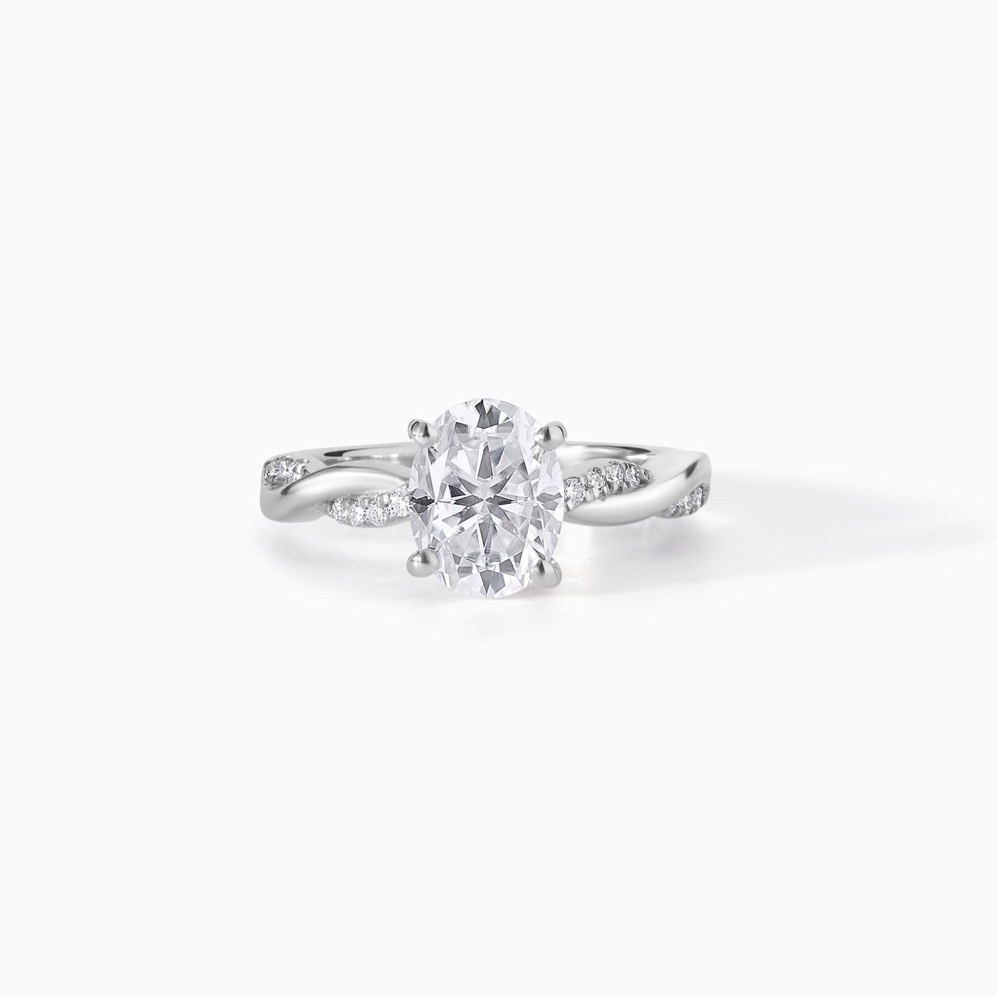 Oval Cut Moissanite Twisted Ring