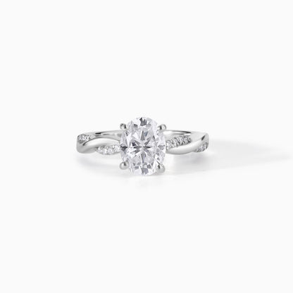 Oval Cut Moissanite Twisted Ring