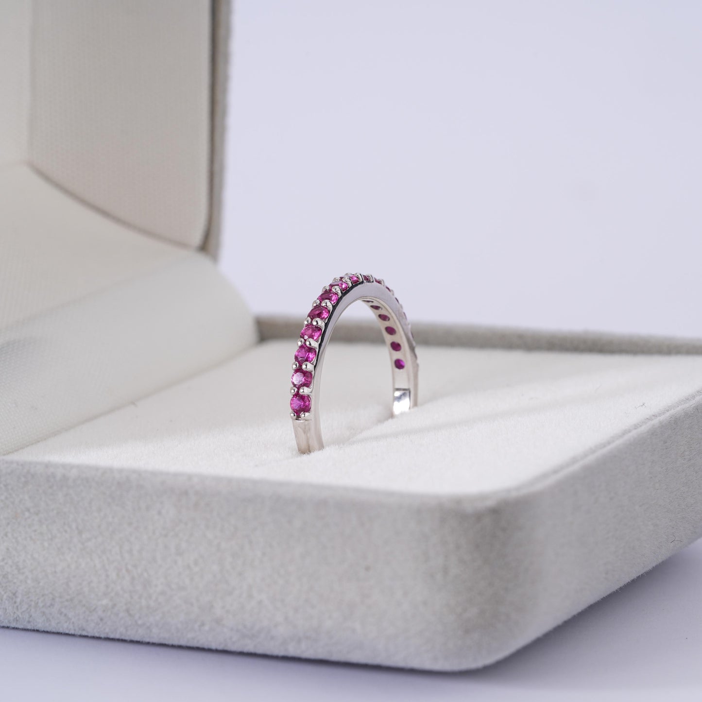 Rainbow Gemstone Stacking Ring Set, Pink Orange Yellow Eternity Bands, Minimalist Dainty Jewelry