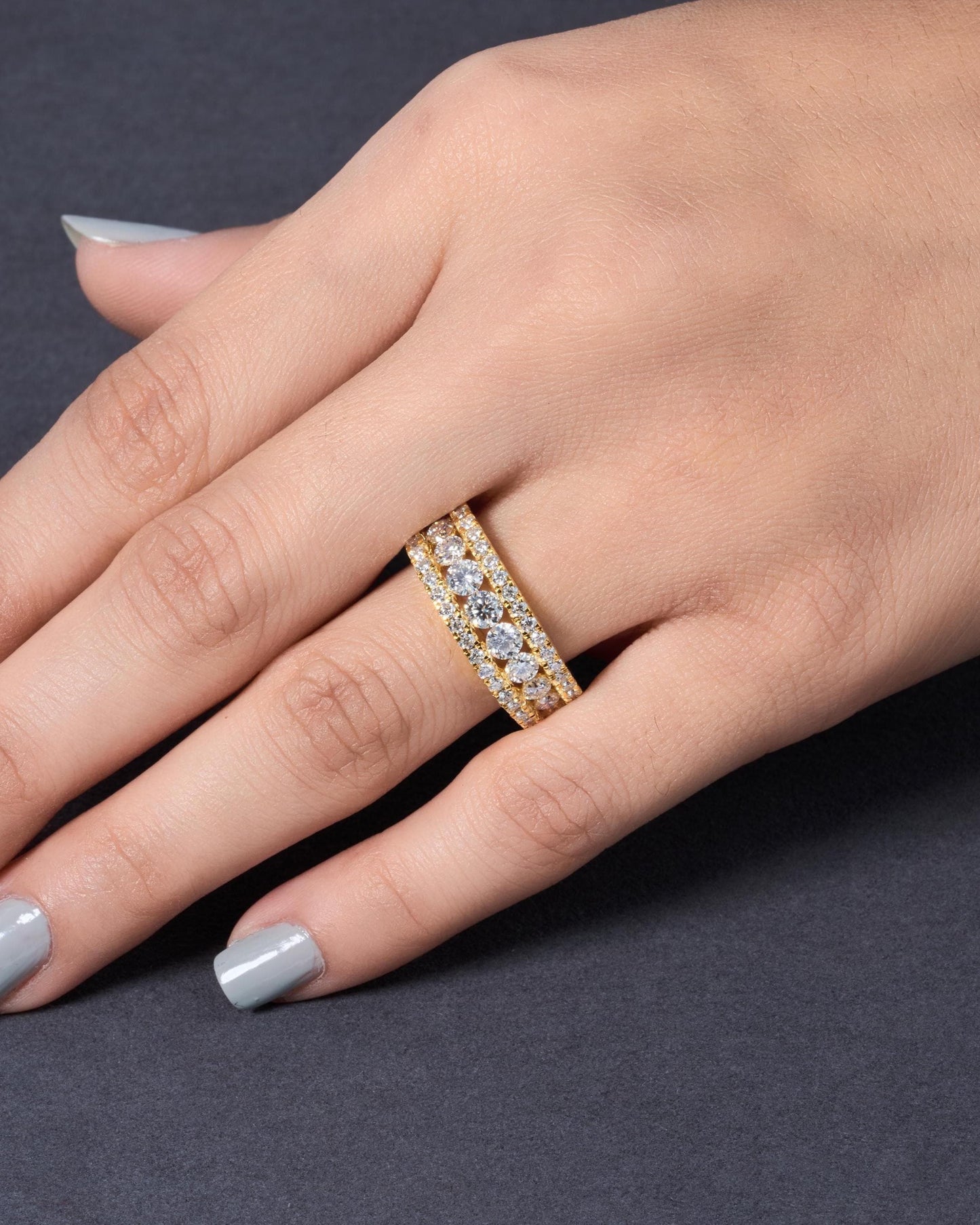 Sterling Silver Moissanite Eternity Band: Diamond Alternative Wedding Ring