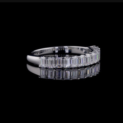 Emerald Moissanite Eternity Wedding Band