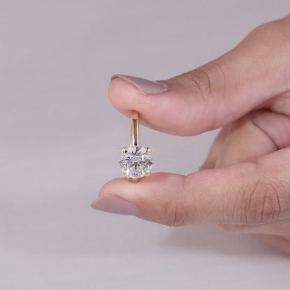 Lab-grown Diamond Solitaire Ring Solid Gold Engagement Round Cut Bridal Jewelry (2.00CT)
